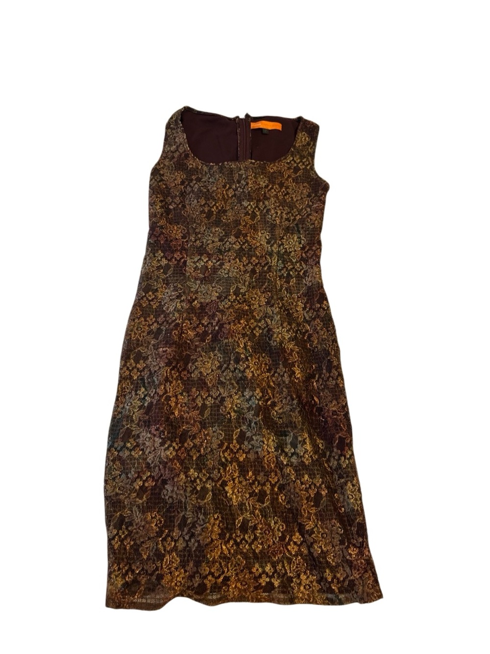 Cynthia Rowley Brown Multi Lace Sheath Dress
